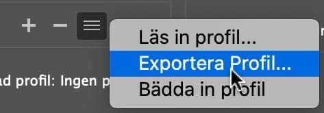 exportera preflight-profil