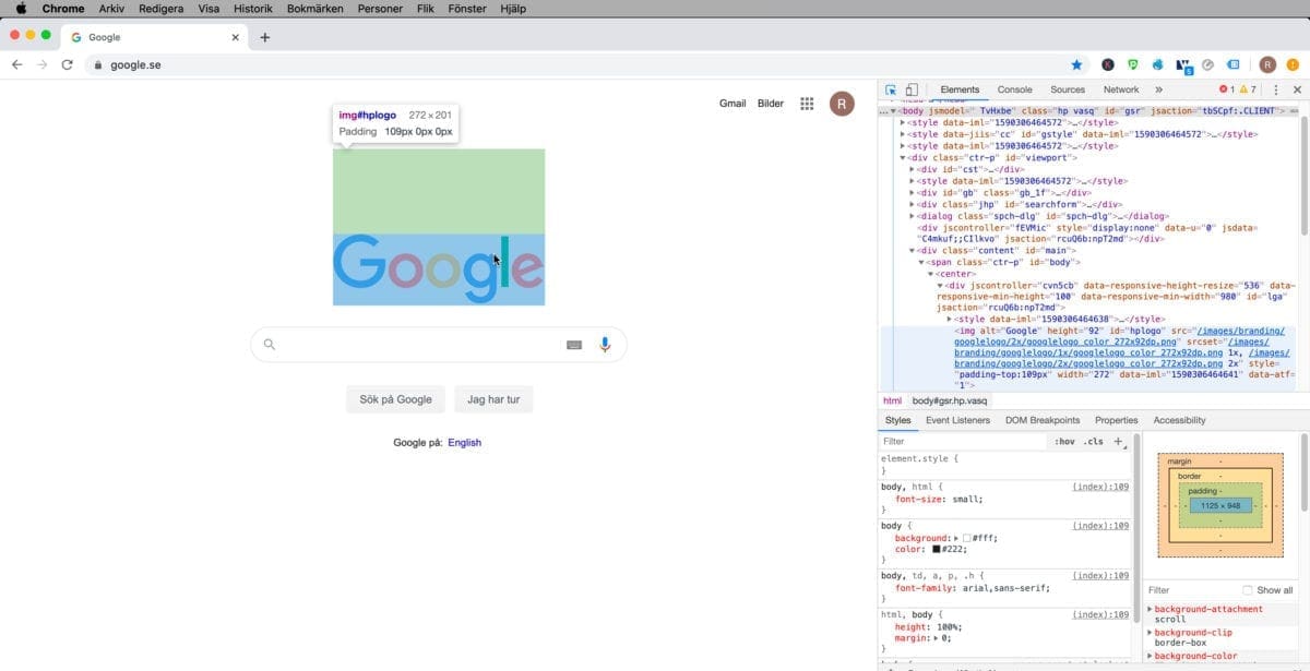 Chrome utvecklarläget