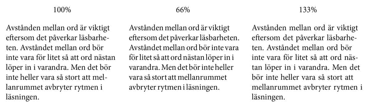 ordmellanrum, Ordmellanrum – så gör du i InDesign