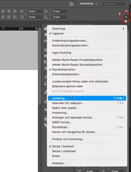 ordmellanrum, Ordmellanrum – så gör du i InDesign