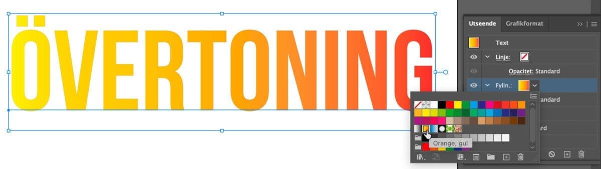övertoning på text i Illustrator, Övertoning på text i Illustrator – så gör du!