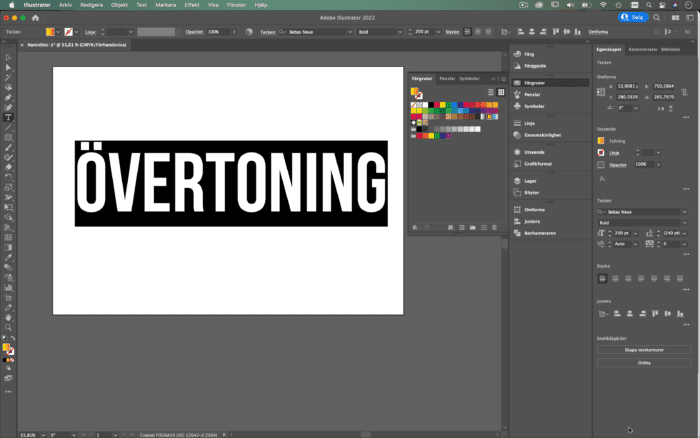 övertoning på text i Illustrator, Övertoning på text i Illustrator – så gör du!