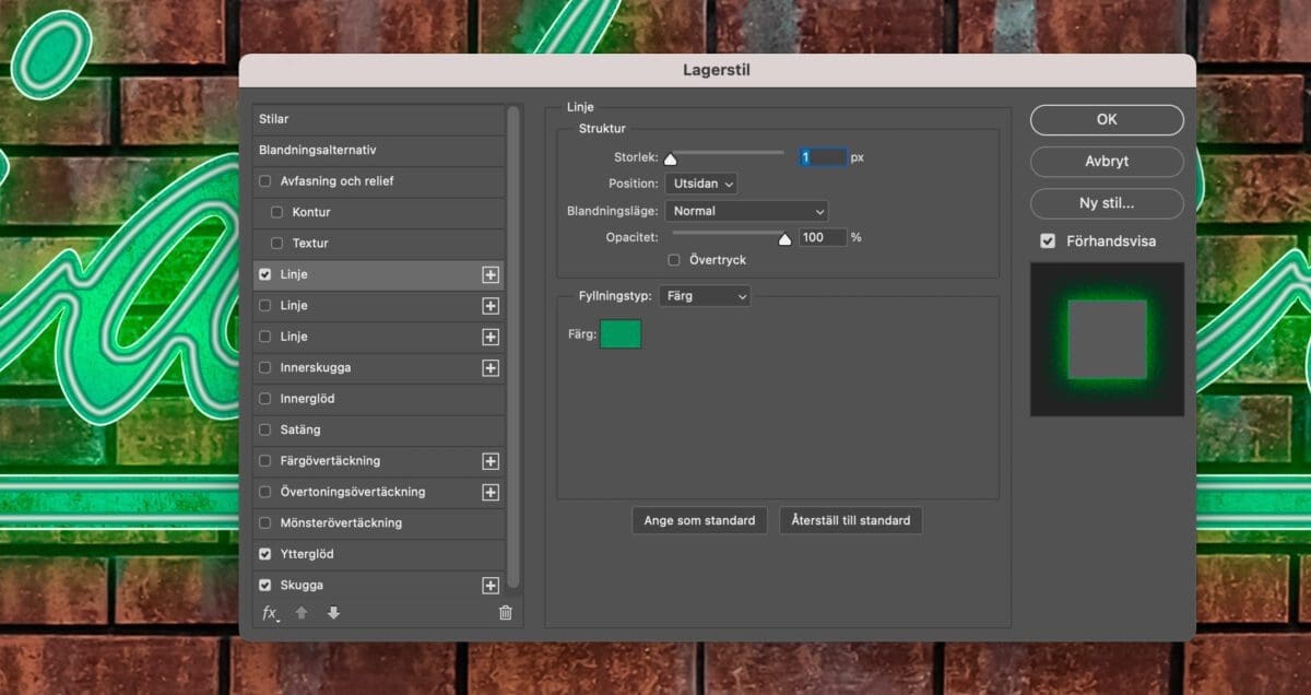 neontext, Neontext – så gör du i Photoshop