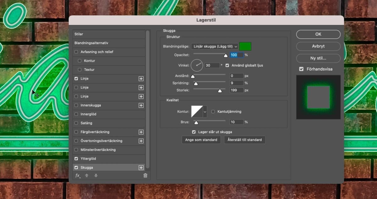 neontext, Neontext – så gör du i Photoshop