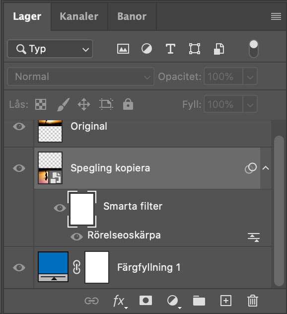 , Speglingseffekt i vatten med Photoshop