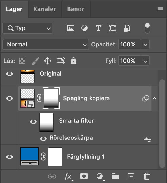 , Speglingseffekt i vatten med Photoshop