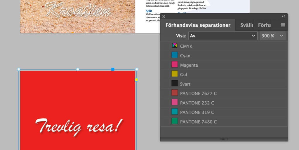 , Söka färger i ett InDesign-dokument