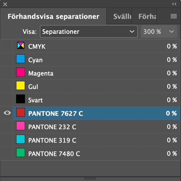 , Söka färger i ett InDesign-dokument