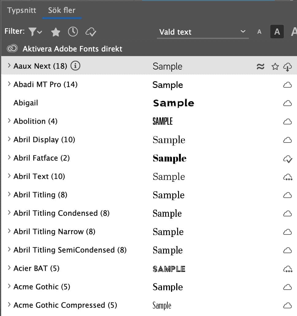 , Teckensnitt försvinner från Adobe Fonts