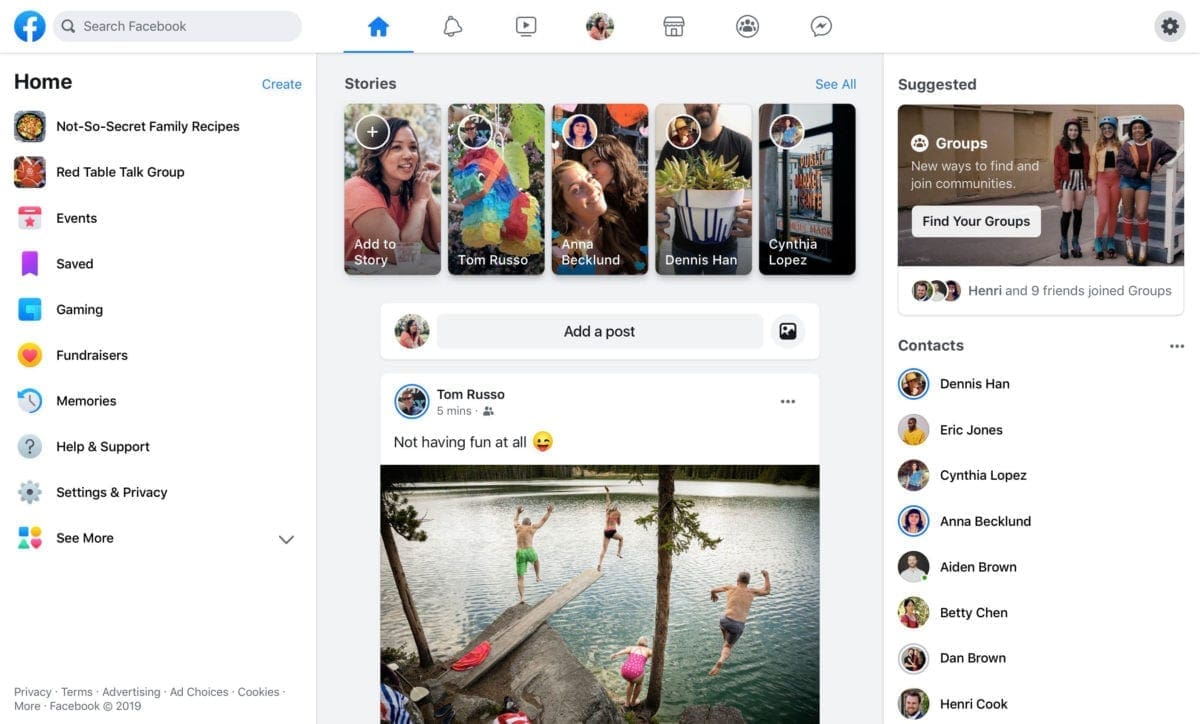 nya facebook, Nya Facebook – ett modernare gränssnitt