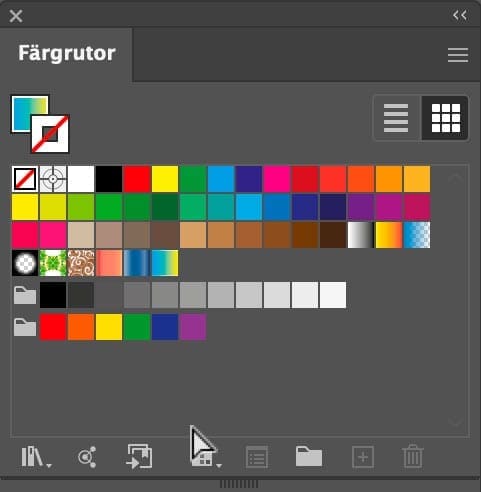 övertoningar, Flytta övertoningar från Illustrator till InDesign
