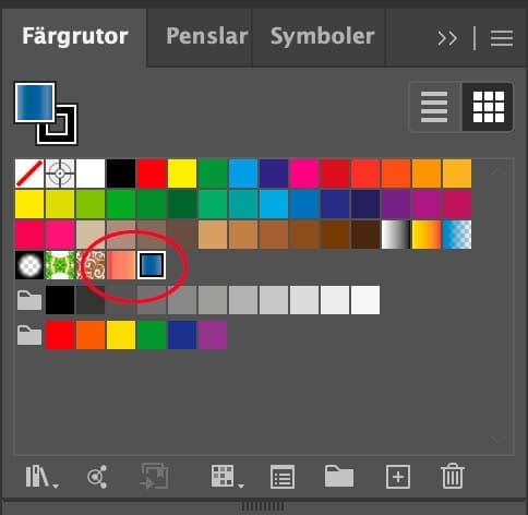 övertoningar, Flytta övertoningar från Illustrator till InDesign