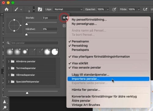 importera penslar