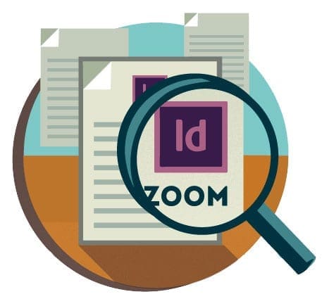 zoom-verktyget, Zoom-verktyget i InDesign