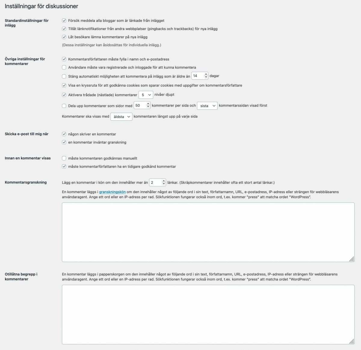 skräppost, Stoppa skräppost i WordPress