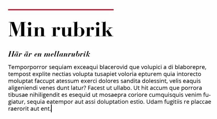 Kombinera teckensnitt Bodoni - Open sans