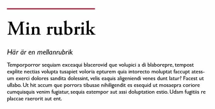Kombinera teckensnitt Garamond - Gill sans