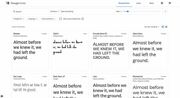 Google fonts
