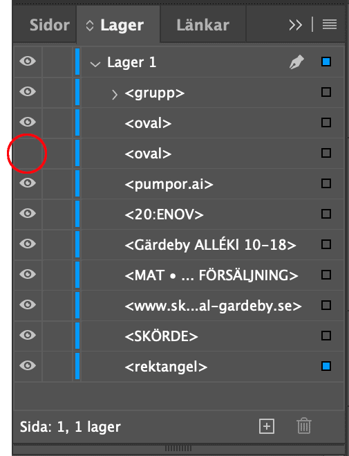 bantext, Bantext i InDesign