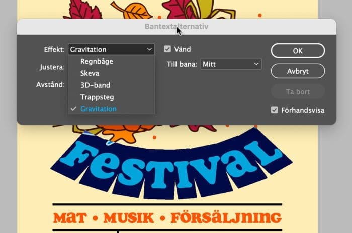 bantext, Bantext i InDesign
