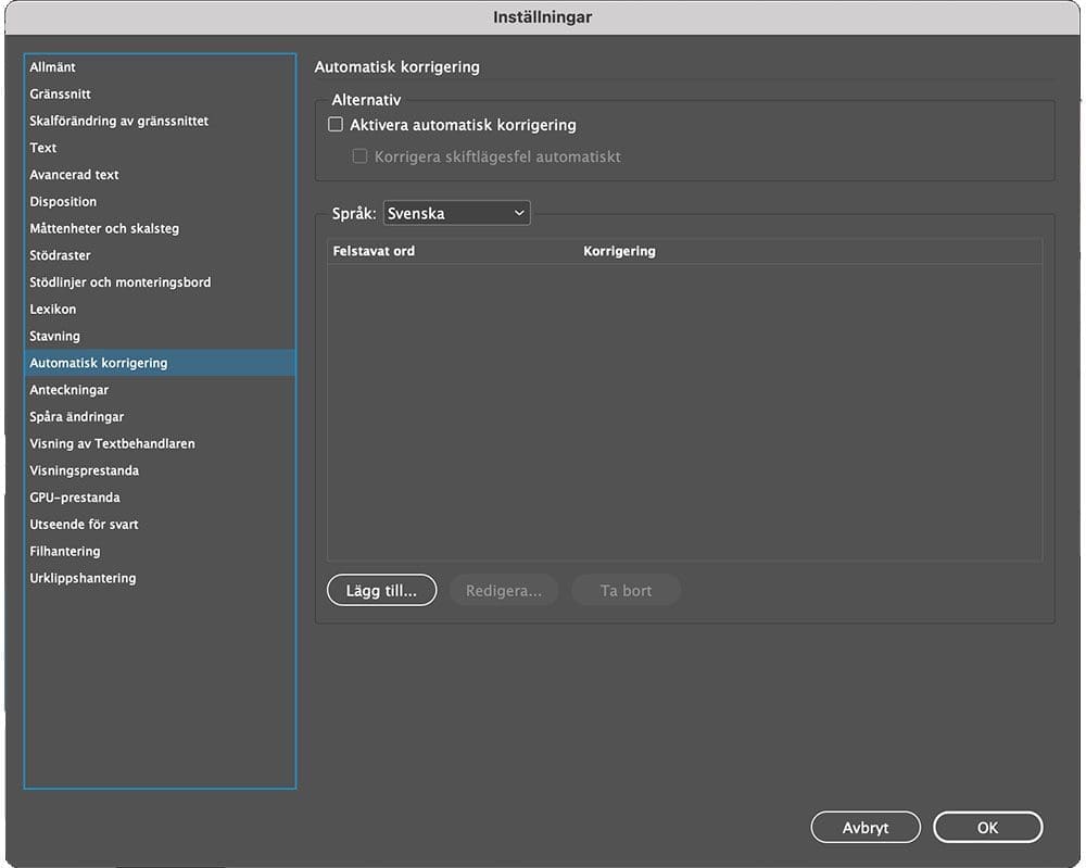 indesigns inställningar, InDesigns inställningar – en snabbguide