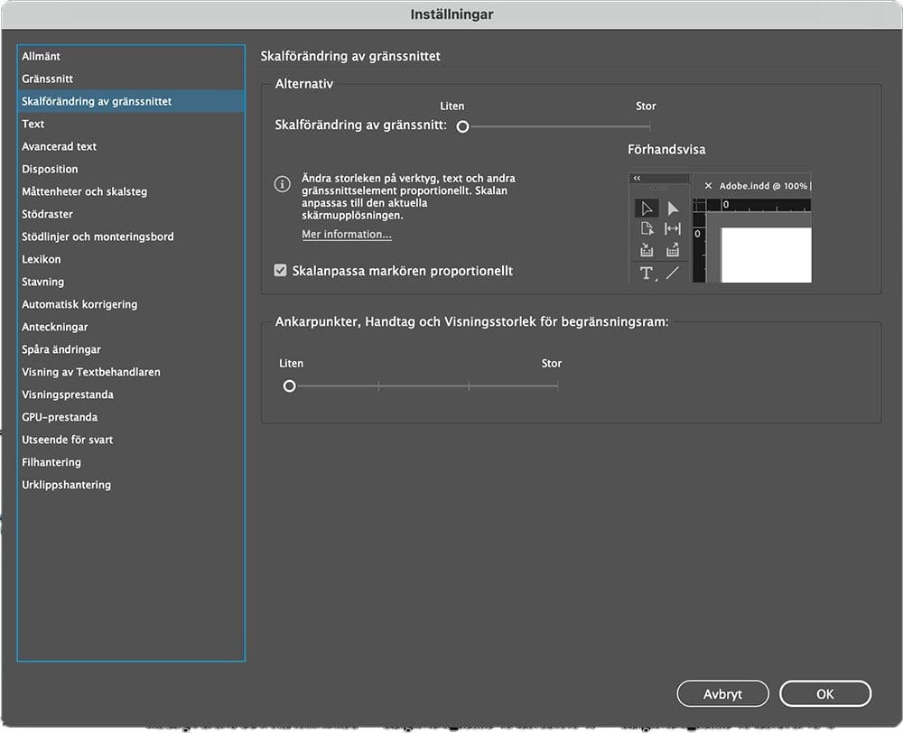 indesigns inställningar, InDesigns inställningar – en snabbguide
