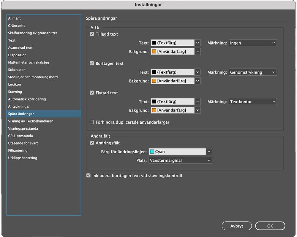 indesigns inställningar, InDesigns inställningar – en snabbguide