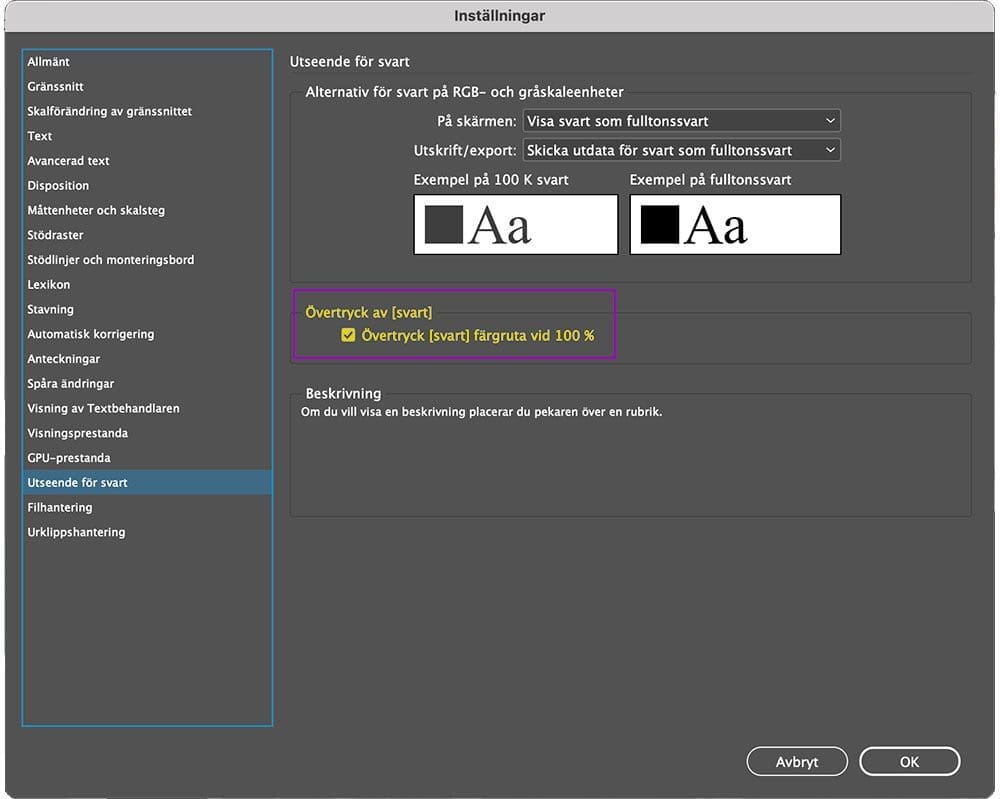 indesigns inställningar, InDesigns inställningar – en snabbguide