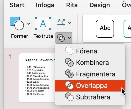 konvertera text till former, Konvertera text till former i PowerPoint