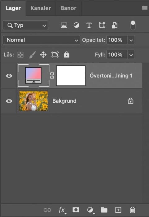 Dra och släppa övertoningar, Dra och släppa övertoningar i Photoshop
