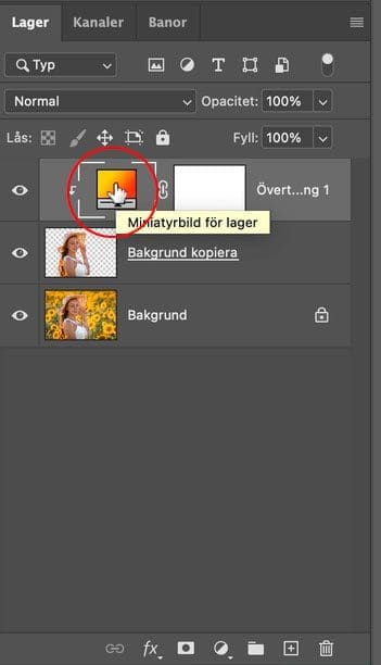 Dra och släppa övertoningar, Dra och släppa övertoningar i Photoshop