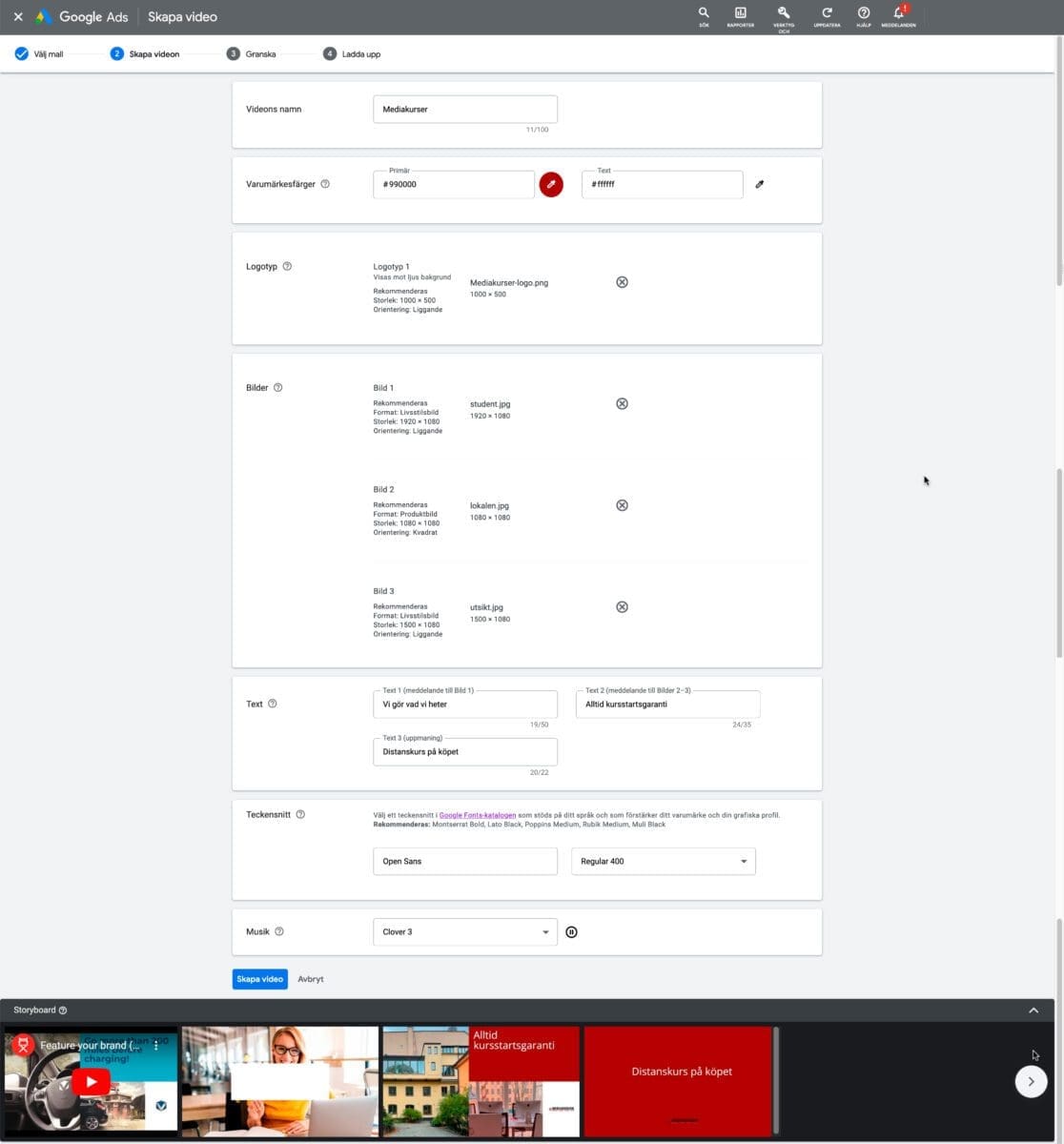 videoannonser, Videoannonser enkelt med Google Ads