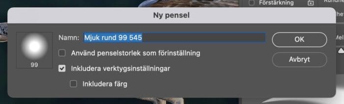 ändra penselstorlek, Ändra penselstorlek i Photoshop