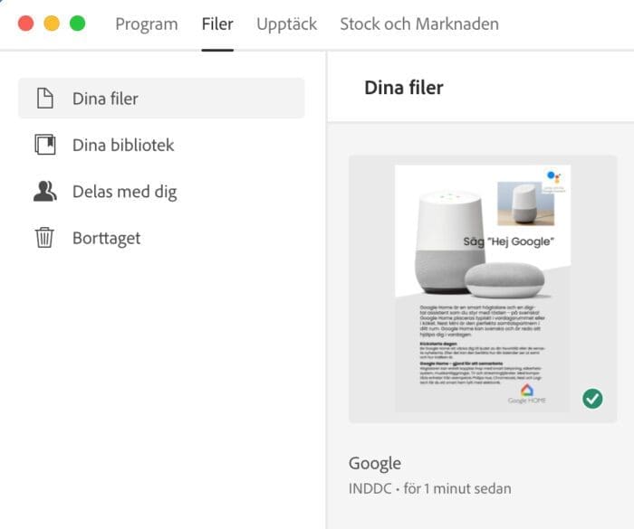 molndokument, Molndokument till InDesign