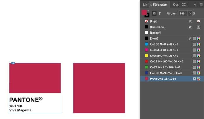 Pantone, Pantone i InDesign 2023?