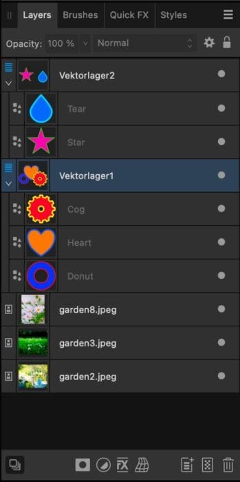 lager i affinity Designer, Så slår du samman lager i Affinity Designer