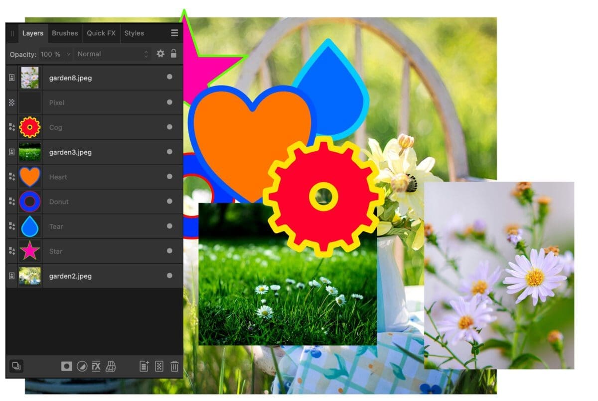 lager i affinity Designer, Så slår du samman lager i Affinity Designer