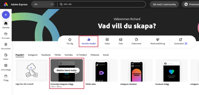 adobe express, Skapa professionella Instagram-inlägg med Adobe Express