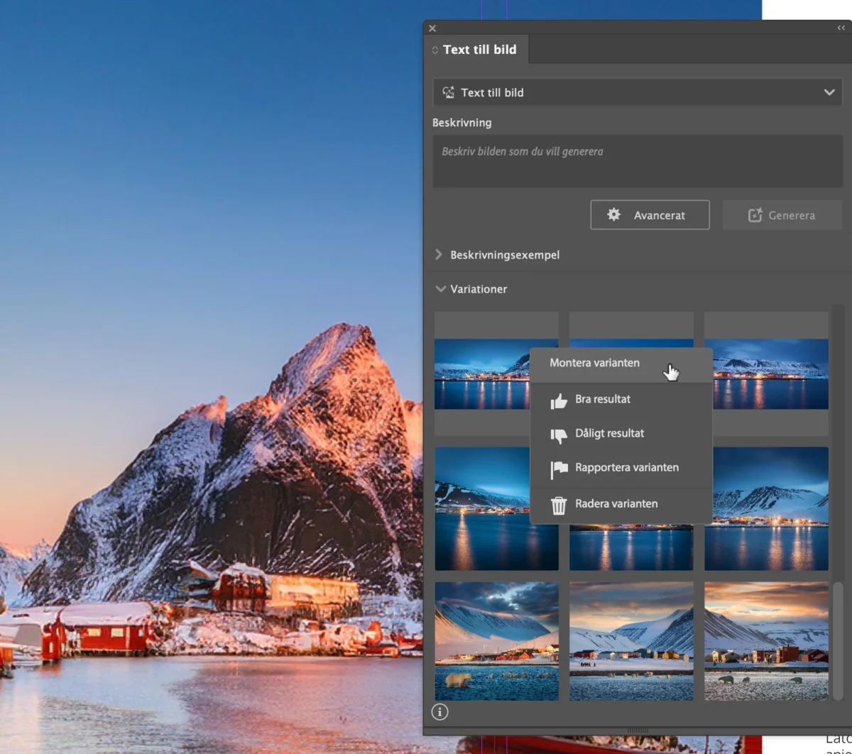 text till bild, Text till bild – AI i InDesign