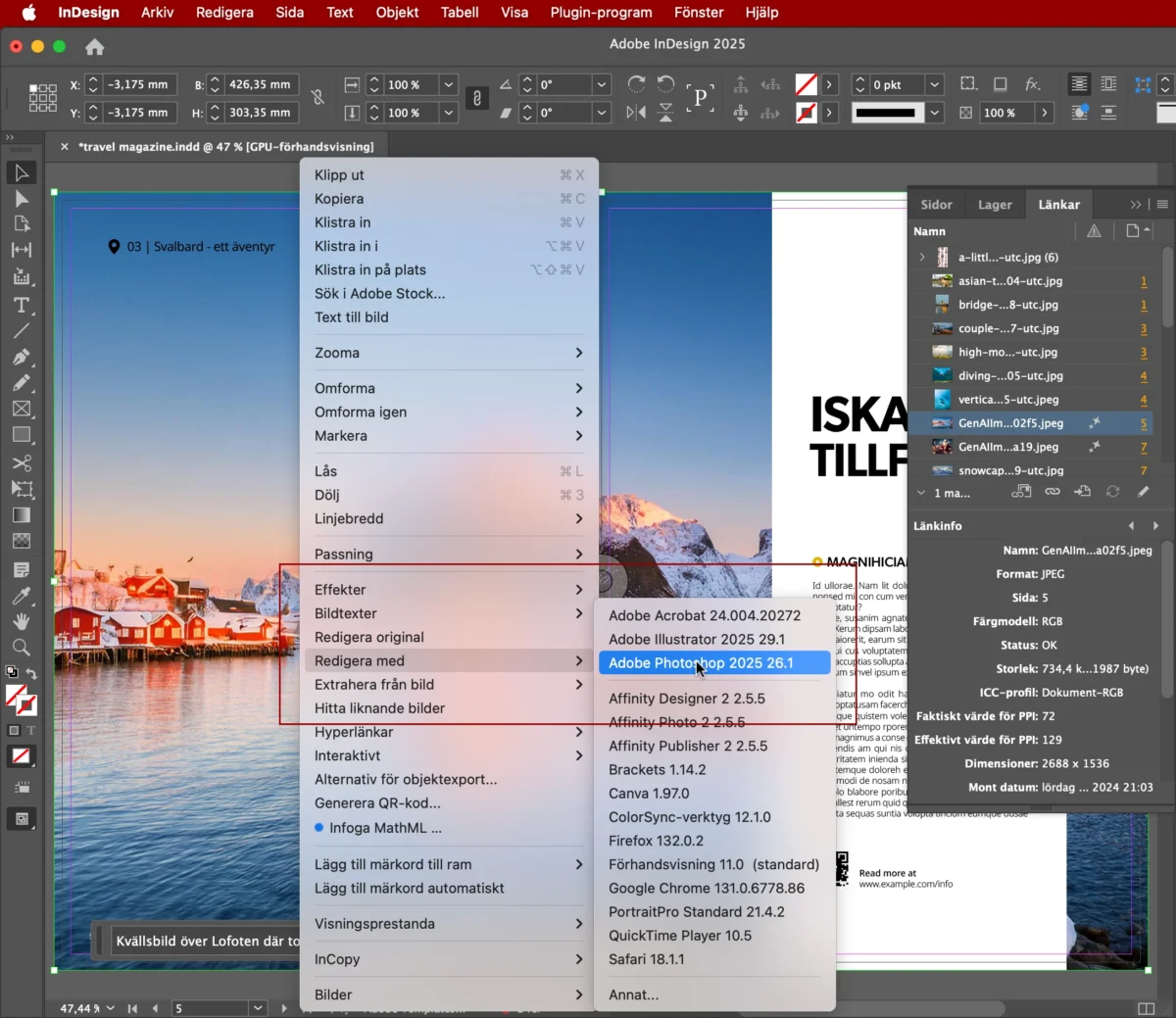 text till bild, Text till bild – AI i InDesign