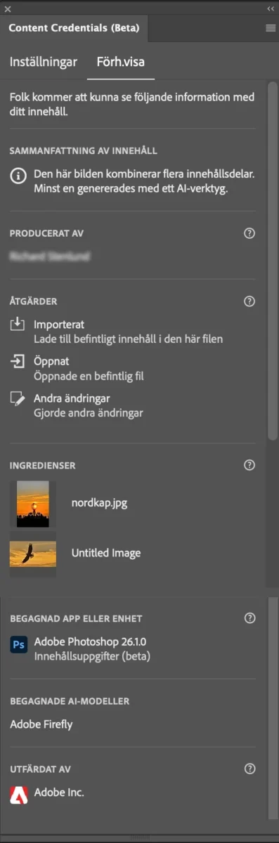 content credentials, Vad är Content Credentials – innehållsuppgifter?