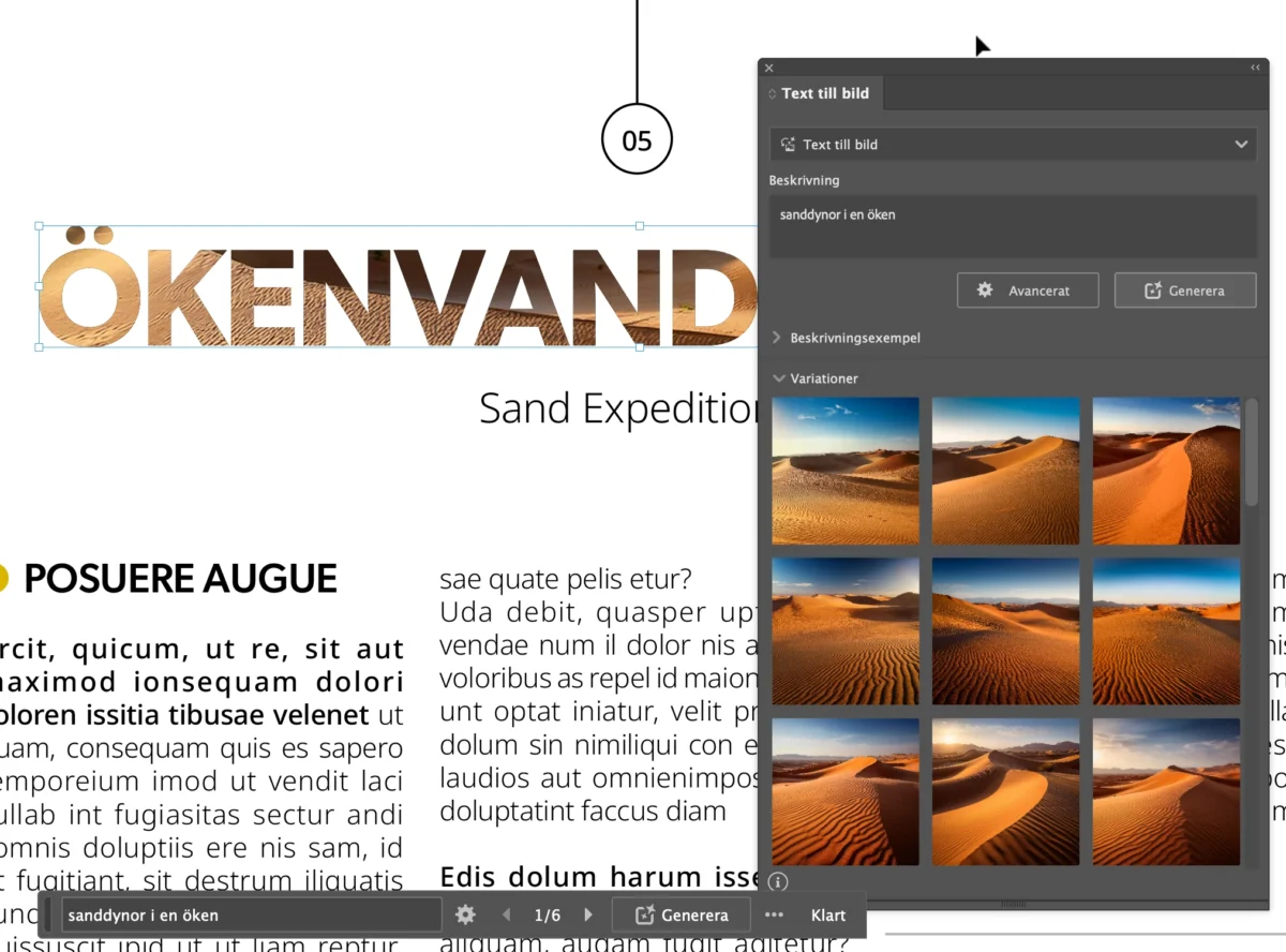 text till bild, Text till bild – AI i InDesign