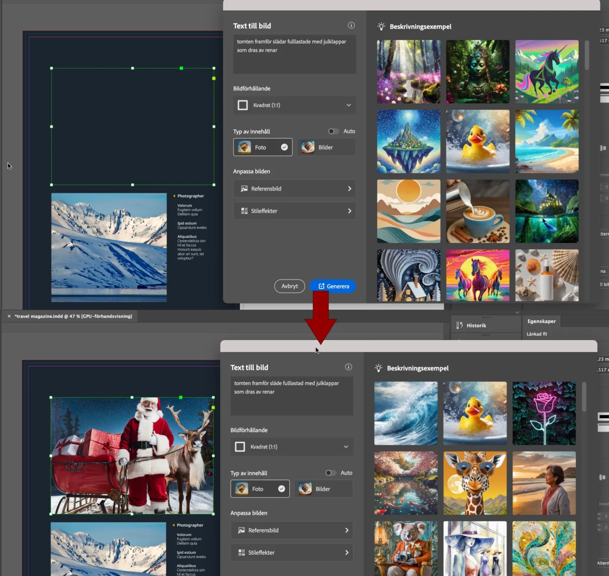 text till bild, Text till bild – AI i InDesign