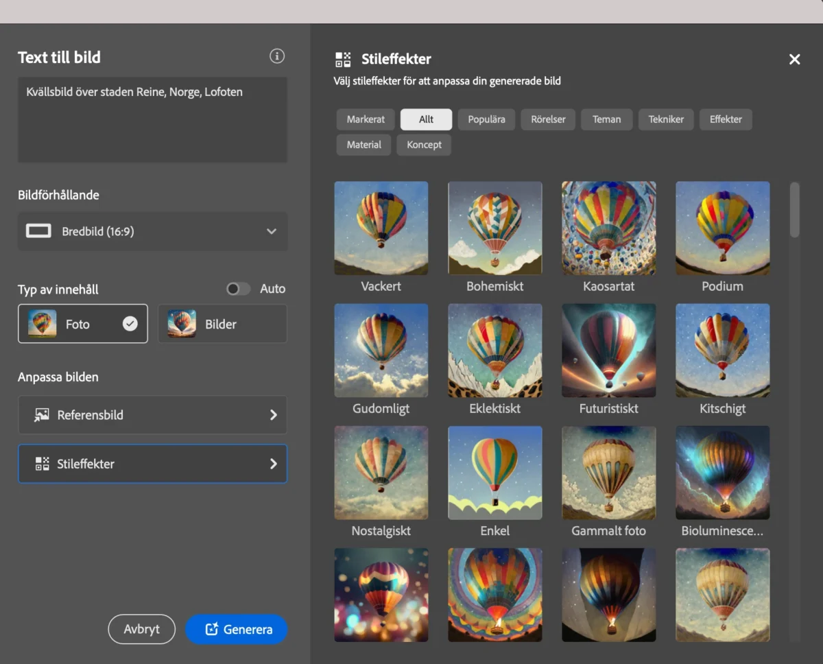 text till bild, Text till bild – AI i InDesign