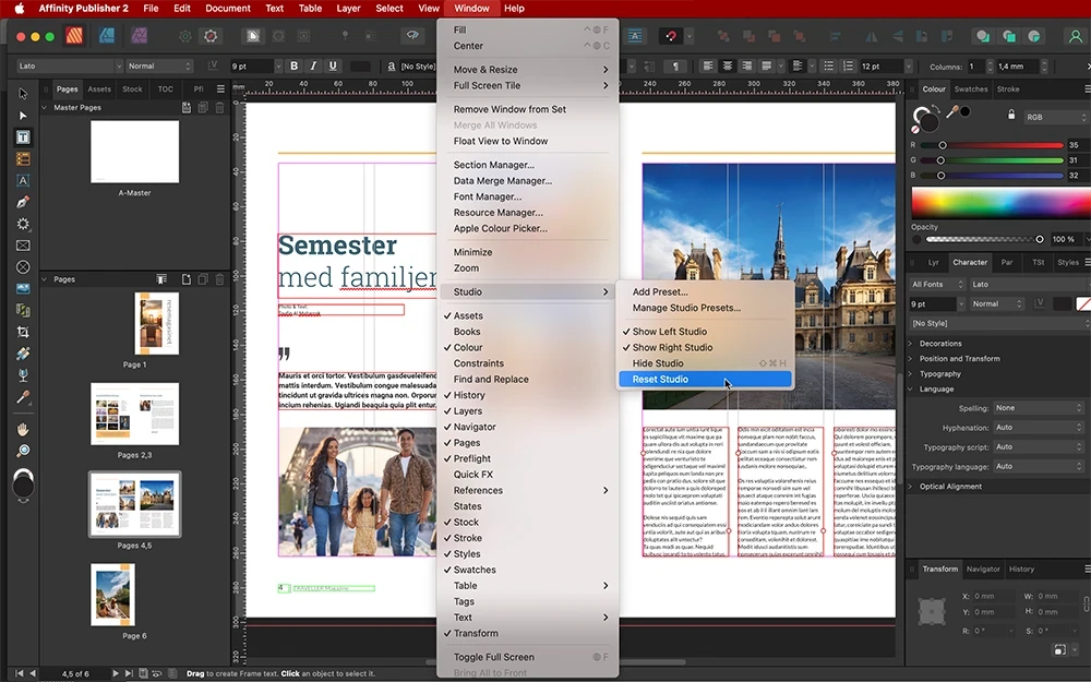öppna InDesign-filer med Affinity Publisher, Öppna InDesign-filer med Affinity Publisher