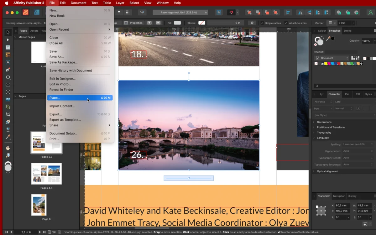 öppna InDesign-filer med Affinity Publisher, Öppna InDesign-filer med Affinity Publisher