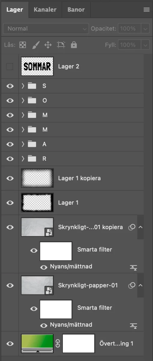 grästexteffekt, Grästexteffekt i Photoshop